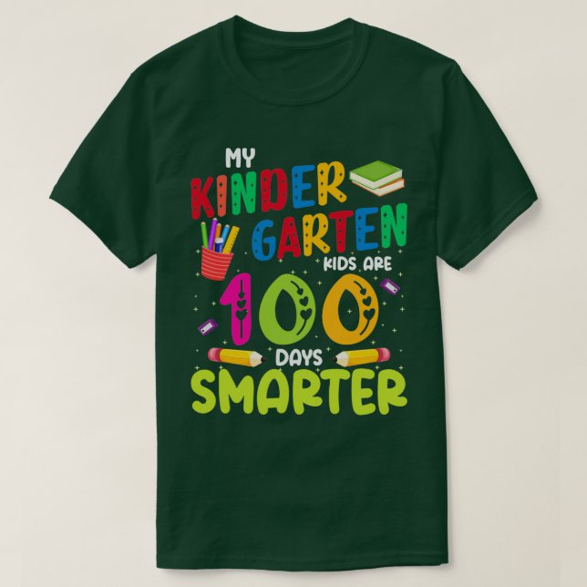 T-shirt Mes enfants de maternelle sont 100 jours plus inte (Design devant)