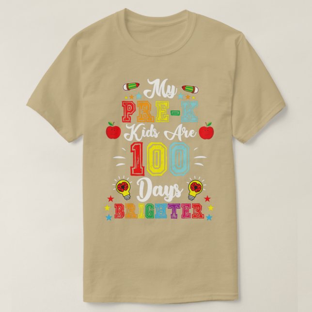 T-shirt Mes Enfants PréK Sont 100 Jours Enseignant Ou Étud (Design devant)