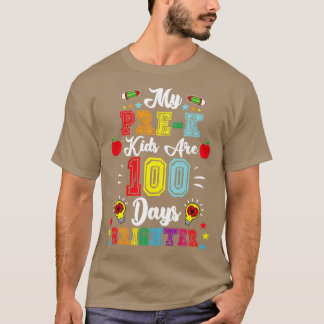 T-shirt Mes Enfants PréK Sont 100 Jours Enseignant Ou Étud