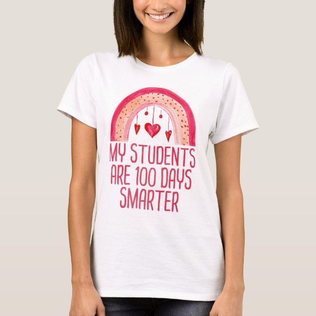 T-shirt Mes Étudiants Sont 100 Jours Enseignant Arc En Cie (Devant)