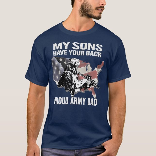 T-shirt Mes Fils Ont Ton Dos Fier Armée Papa Militaire (Devant)