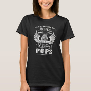 T-shirt Mes Gens Favoris M'Appelent Biker Pops Grand-pa Mo