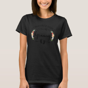 T-shirt Mes Gens Favoris M'Appelent Grammy Femmes Floral D