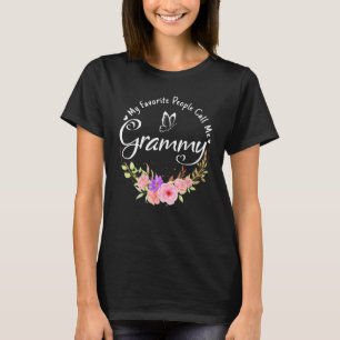 T-shirt Mes Gens Favoris M'Appelent Grammy Women Flower De