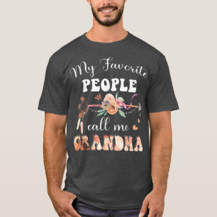 T-shirt Mes Gens Favoris M'Appelent Grandma Femmes Floral 