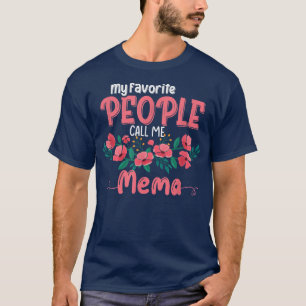 T-shirt Mes Gens Favoris M'Appelent Mema Grand-mère Floral