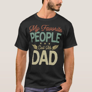 T-shirt Mes Gens Favoris M'Appelent Papa Hommes Retro Déco