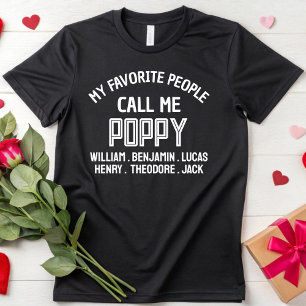 T-shirt Mes Gens Favoris M'Appelent Poppy Grand-pa Anniver