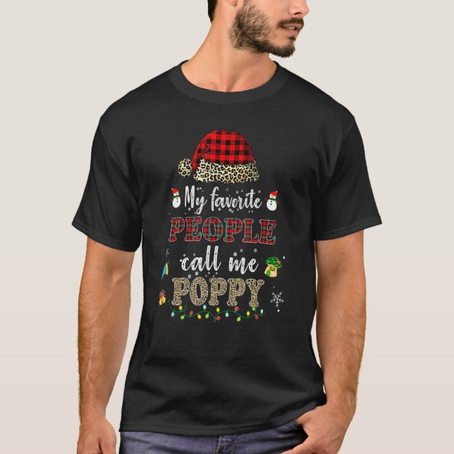 T-shirt Mes gens favoris m'appellent Poppy Santa Hat Red P (Devant)