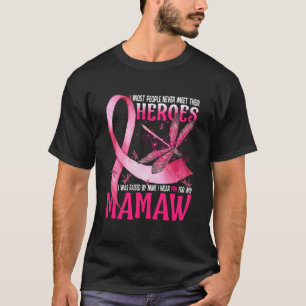T-shirt Mes Héros Je Porte Du Rose Pour Mon Cancer mammair