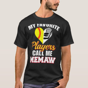 T-shirt Mes Joueurs préférés m'appellent Memaw Softball Ho