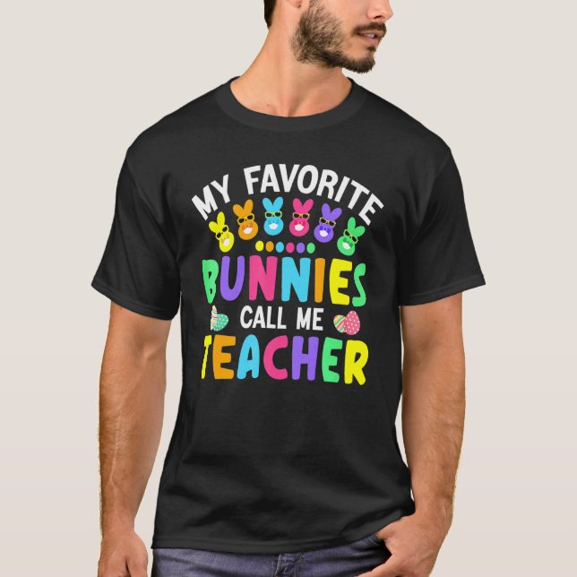 T-shirt Mes lapins préférés Appelez-Moi Enseignant Classe  (Devant)