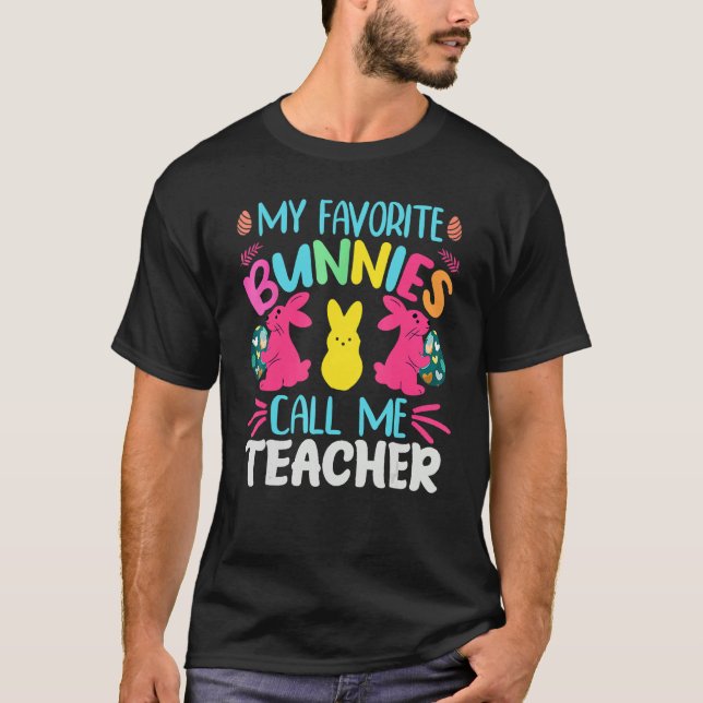 T-shirt Mes lapins préférés Appelez-Moi Enseignant Classe  (Devant)
