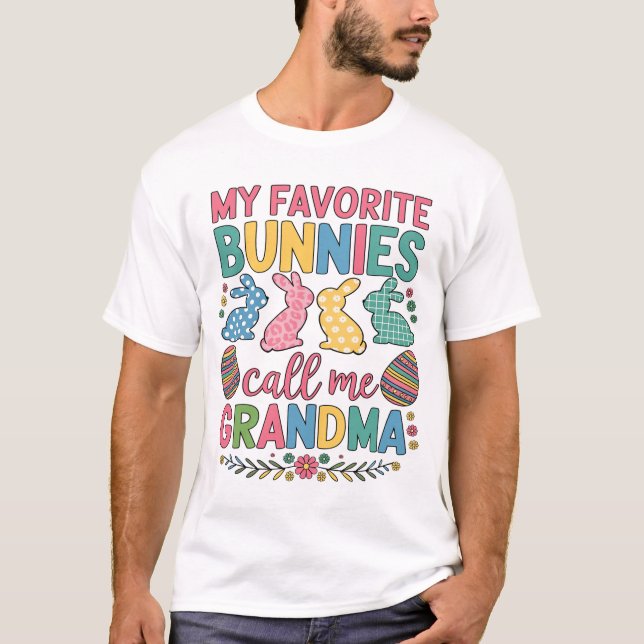 T-shirt Mes lapins préférés m'appellent grand-mère (Devant)