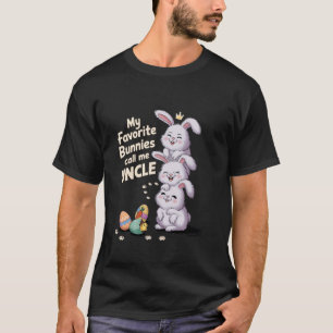 T-shirt Mes lapins préférés m'appellent oncle trois Pâques