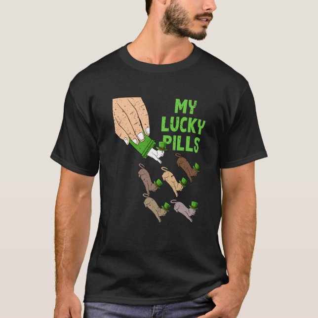 T-shirt Mes Lucky Pills Chat Jour de la Saint Patrick irla (Devant)