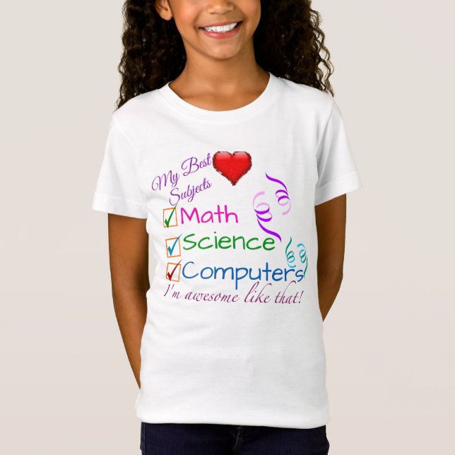 T-Shirt Mes meilleurs sujets - maths, la Science, (Devant)