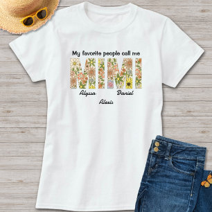 T-shirt Mes personnes préférées m'appellent Mimi noms des 