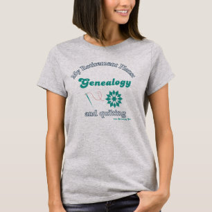 T-shirt Mes projets de retraite : généalogie et quilting