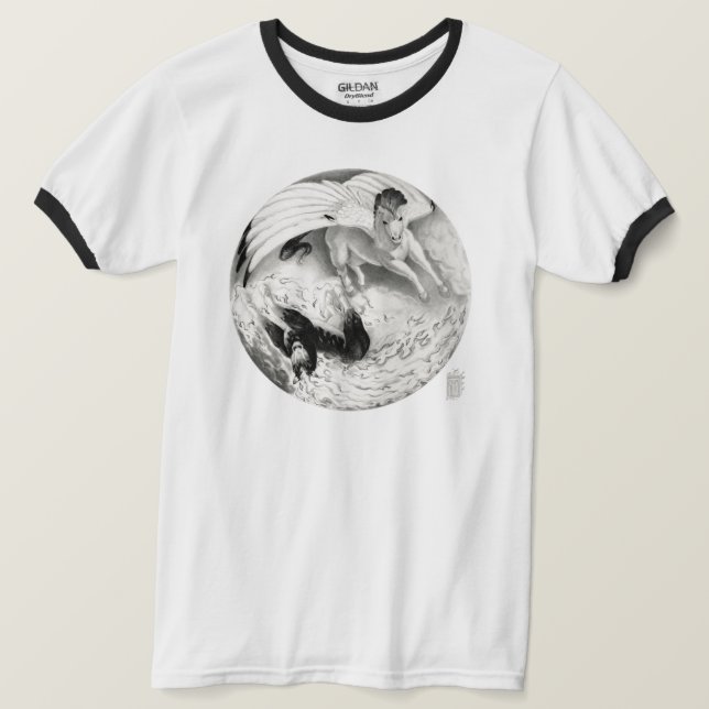 T-shirt Mesa Pegasus et cauchemar Yin Yang (Design devant)