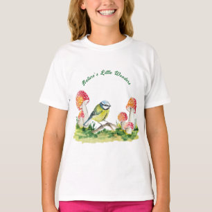 T-shirt Mésange bleue et amanite tue-mouches dans une clai