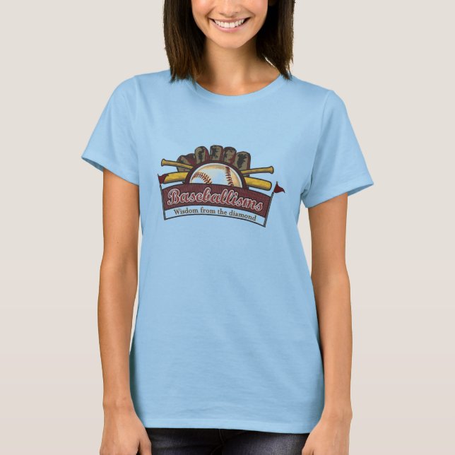T-shirt Mesdames Ringer Baseballismes "T" (Devant)