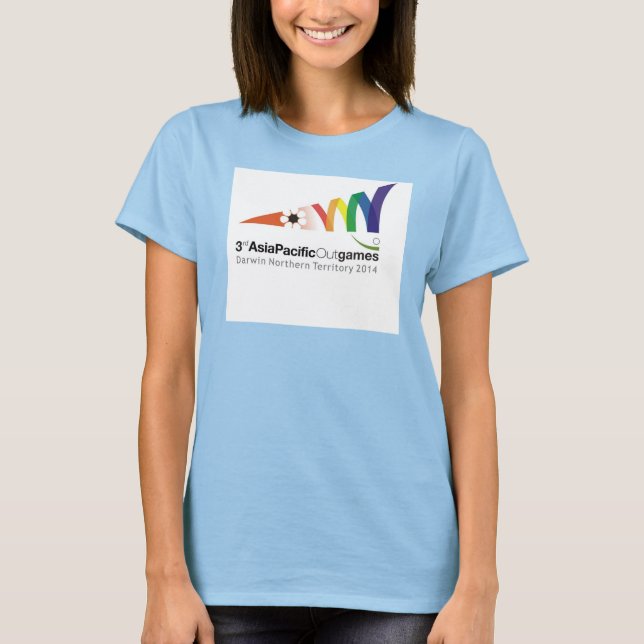 T-shirt Mesdames, T-shirt, blanc/rouge (Devant)