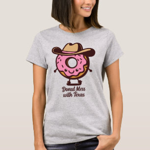 T-shirt Mess de beignets drôle avec chemise texane