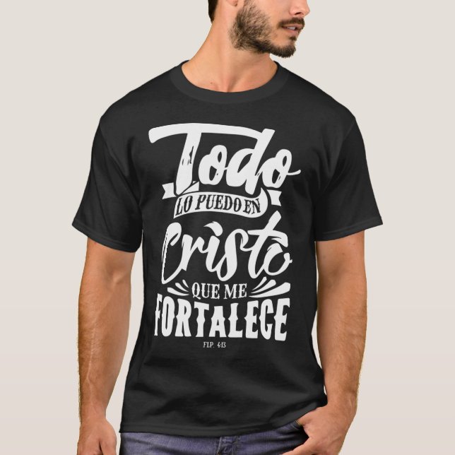 T-shirt Message biblique Dieu chrétien en espagnol Cristia (Devant)