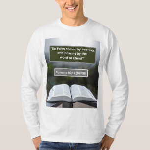 T-shirt Message de foi - Romains 10-17 - Longue Manche Bla