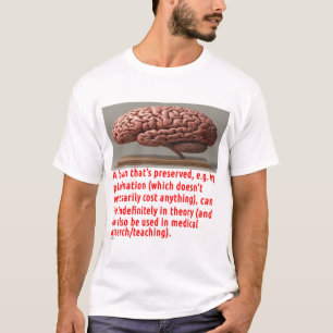 T-shirt Message de préservation du cerveau (sur bois)