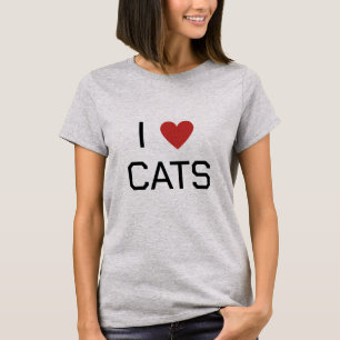 T-shirt Message I Heart Cats