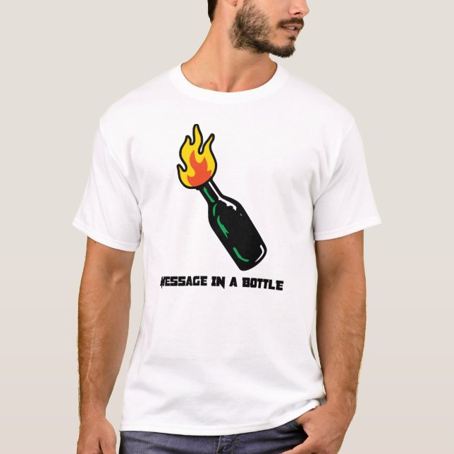 T-shirt Message in a Bottle - esprit rebelle et rock (Devant)