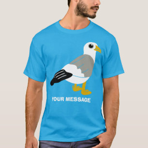 T-shirt Message personnalisé graphique Seagull en caricat