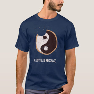 T-shirt Message personnalisé Yin et Yang Cookie noir et b
