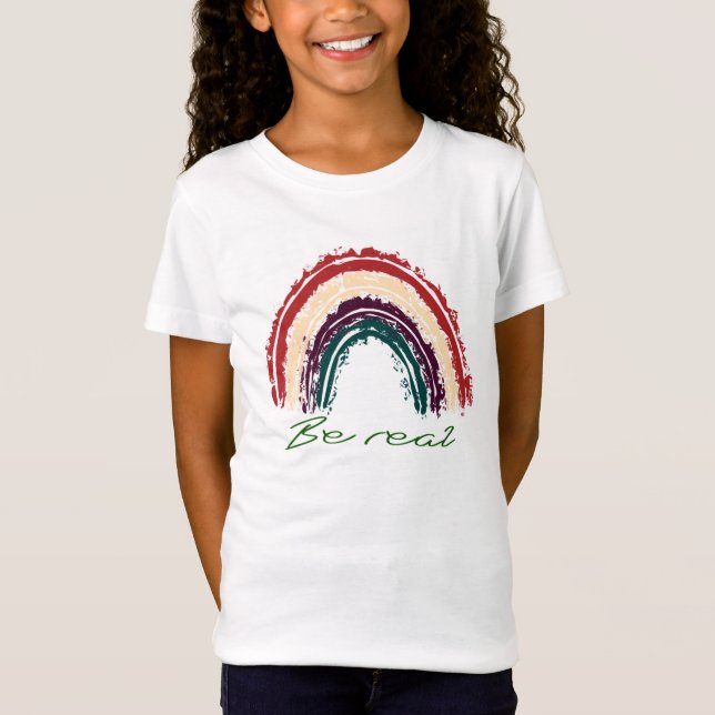 T-Shirt Message positif mignon 'Be Real' Print Kid's (Devant)