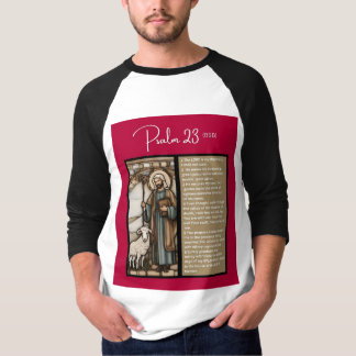 T-shirt Message Psaume - Psaume 23 - 3/4 Longueur Blanc
