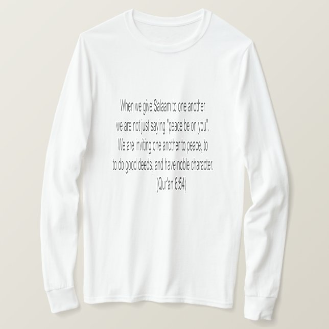 T-shirt Message Salaam (Design devant)