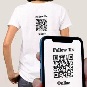 T-shirt Message Suivez-Nous En Ligne avec Code QR