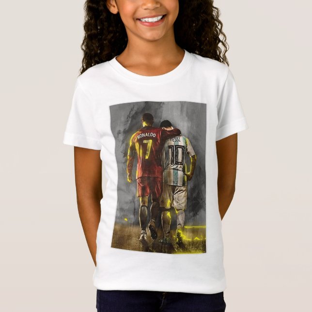 T-Shirt messi et Ronaldo amis imprimer (Devant)