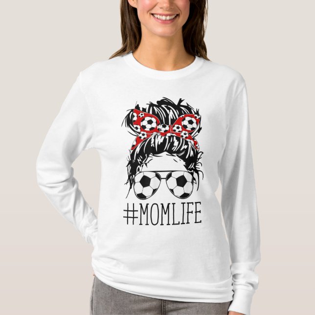 T-shirt Messy Bun Bandana Cheveux porter des lunettes de s (Devant)