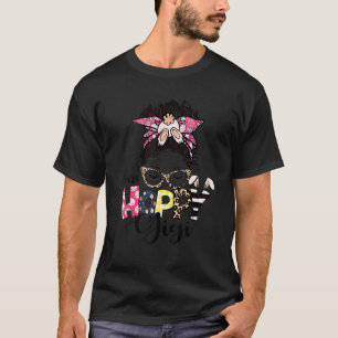 T-shirt Messy Bun Bunny One Hoppy Gigi Leopard Happy Easte