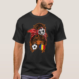 T-shirt Messy Bun Cheveux Brown peau Fille de football Rou