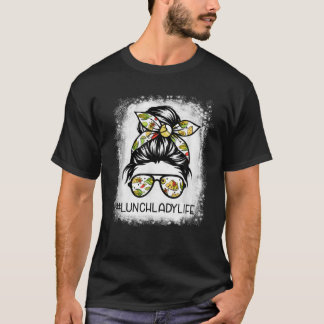 T-shirt Messy Bun Cheveux Femme Bun Déjeuner Lady Life Ret