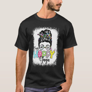 T-shirt Messy Bun Cheveux One Hoppy Gaga Bunny Joyeux Pâqu