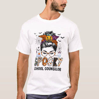 T-shirt Messy Bun Conseiller de l'école Éffrayante Funny H