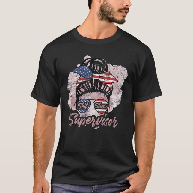T-shirt Messy Bun Hair Top Des (Devant)