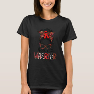 T-shirt Messy Bun Heart Guerrier Porter Maladie de Coeur R