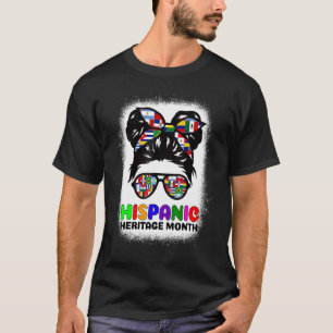 T-shirt Messy Bun Hispanique Femmes Filles Hispanique Héri