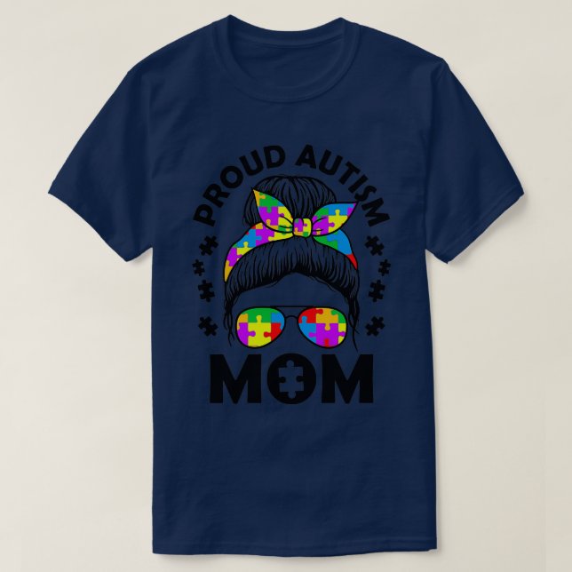 T-shirt Messy Bun Lunettes de soleil Cheveux Maman Sensibi (Design devant)